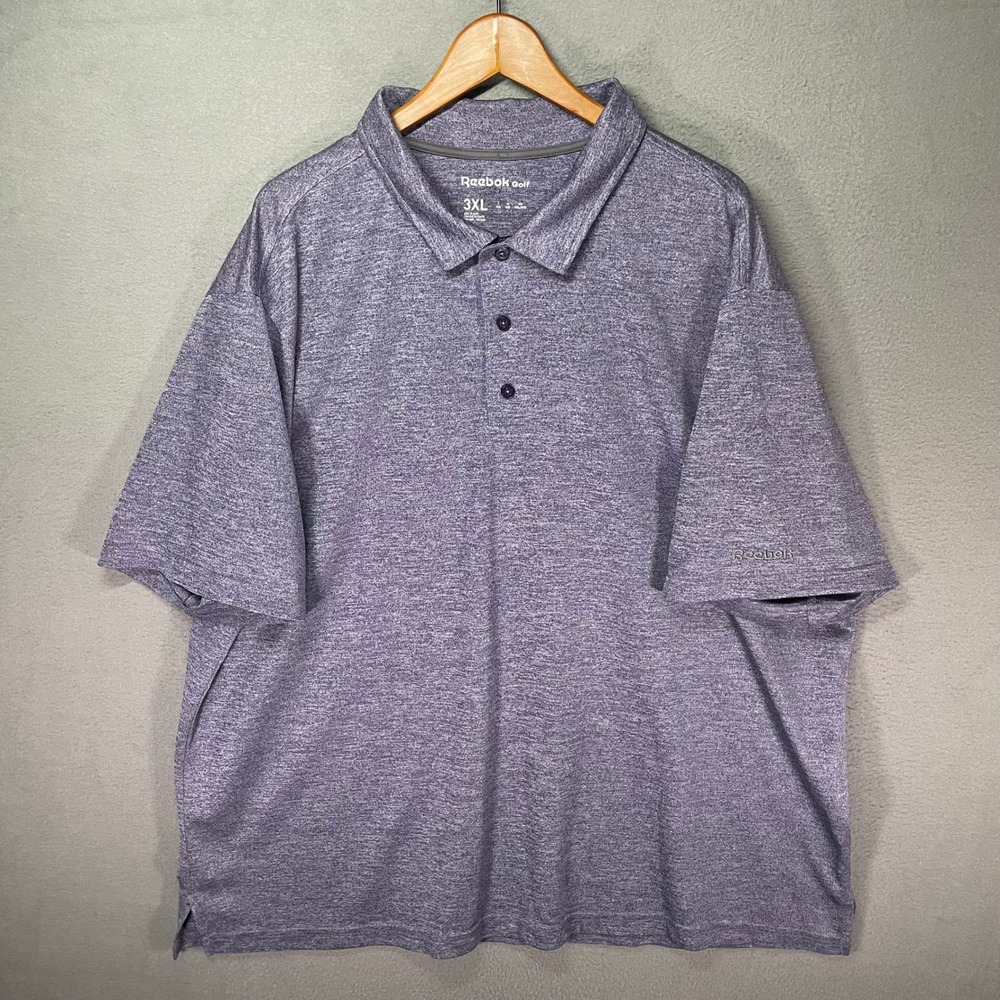 Reebok Golf Polo Shirt Mens 3XL Purple Performance‎ Short Sleeve Heathered